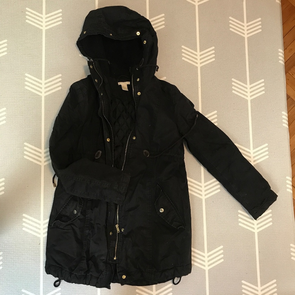 H&M black maternity parka